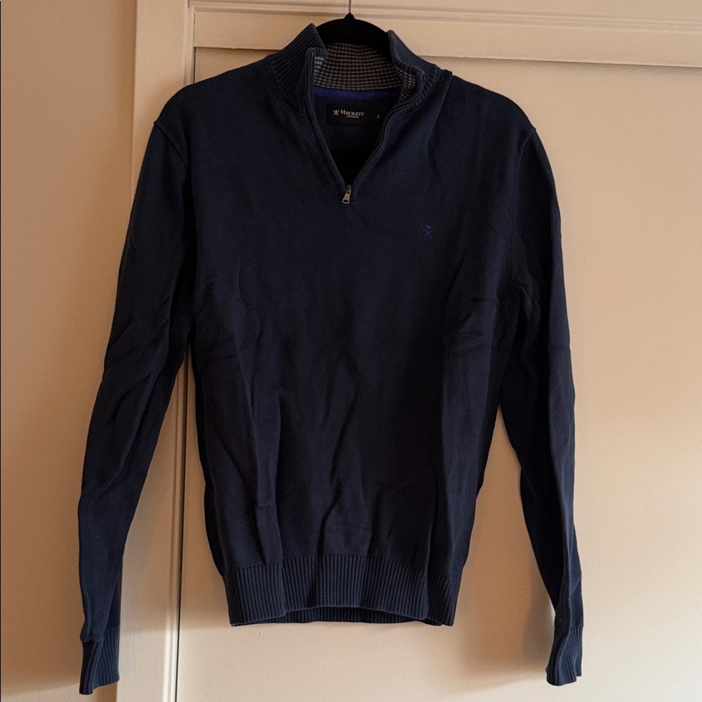 Hackett Men's Navy Zip-Up Sweater